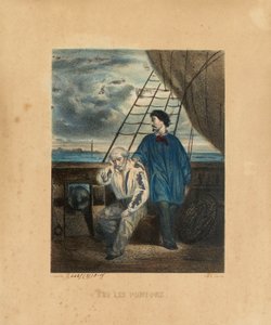 A pontonon, H. Jannin metszete, 1848 alkotó: Georges Alexandre after Fischer