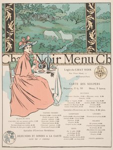 Menü a Chat Noirból (színes litho és pochoir print)
