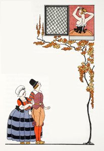 Csodálat messziről (pochoir print) alkotó: Georges Barbier