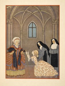 Cecile visszatért a kolostorba, Illusztráció a "Les Liaisons Dangereuses"-ből, Pierre Choderlos de Laclos (1741-1803) pub. 1934 (sablonnyomat) alkotó: Georges Barbier