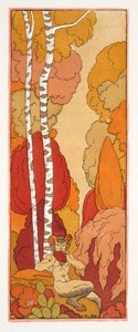 Pásztori ének, illusztráció a Les Chansons de Bilitisből, Pierre Louys, pub. 1922 (sablonnyomat) alkotó: Georges Barbier