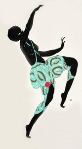 Táncoló lány (pochoir print) alkotó: Georges Barbier