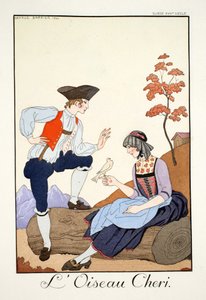 Kedves Madár, a „Falbalas és Fanfreluches, a jelen, múlt és jövő módozatainak almanachjából” alkotó: Georges Barbier