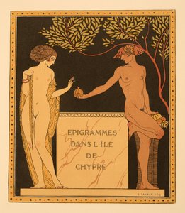 Epigrammák Ciprus szigetén, illusztráció a Les Chansons de Bilitisből, Pierre Louys, pub. 1922 (sablonnyomat) alkotó: Georges Barbier