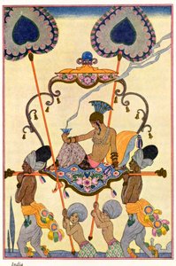 India, a "The Art of Perfume", pub. 1912 (pochoir print) alkotó: Georges Barbier