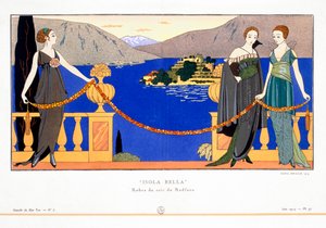 „Isola Bella”, Redfern által tervezett estélyi ruhák, 1914 alkotó: Georges Barbier