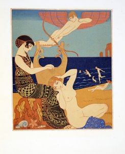 A szimbolikus gyűrű, illusztráció a Les Chansons de Bilitisből, Pierre Louys, pub. 1922 (sablonnyomat) alkotó: Georges Barbier