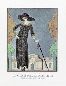 The Melancholic Walker, kocsma. 1922 (sablonnyomat) alkotó: Georges Barbier