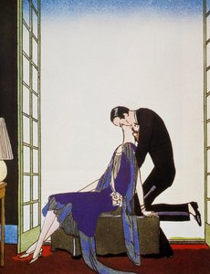 Tűz, George Barbier (1882-1932) litográfiája, Falbalas et Fanfreluches, Almanach des Modes Presentes, Passees et Futures alkotó: Georges Barbier