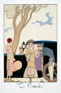 Irigység, George Barbier (1882-1932), Falbalas et Fanfreluches, Almanach 1925-ből. Franciaország, 20. század alkotó: Georges Barbier