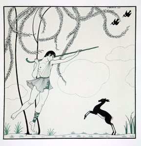 Narcisse, a „Designs on the dances of Vaslav Nijinsky” (1889-1950) című sorozatból. Georges Barbier (1882-1932), Pochoir Print alkotó: Georges Barbier