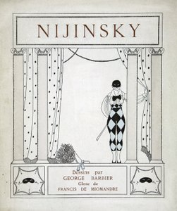 Nijinsky, Címlap, a "Dizsinai Vaskac Nyizsinszkij táncaira" sorozatból (Pochoir Print) alkotó: Georges Barbier