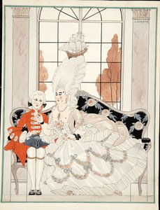A hercegnő, c. 1930 (akvarell, papír) alkotó: Georges Barbier