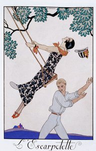 "The Swing", 1920-as évek alkotó: Georges Barbier