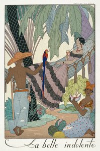 A tétlen szépség (pochoir print) alkotó: Georges Barbier