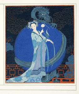 Turandot Kína hercegnője, a Personages de Comedie pubból. 1922 (sablonnyomat) alkotó: Georges Barbier