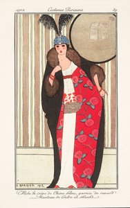 Női divattányér a Journal des Dames et des Modes-tól alkotó: Georges Barbier