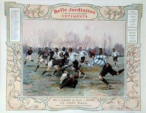 Rögbi, februári illusztráció a „La Belle Jardiniere” ruhaüzlet naptárából