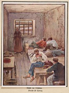 A Csekában; a Histoire des Soviets, pub. 1922 (színes litográfia)