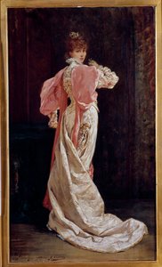 Henriette Rosine Bernard francia színésznő, Sarah Bernhardt (1844-1923) teljes alakos portréja Georges Jules Victor Clairin (1843 - 1919) festménye. 19. század. Párizs, francia vígjáték alkotó: Georges Clairin