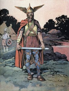 Vercingetorix (körülbelül 80-i. e. 46) harcos és az arvernesi törzs gall vezérének portréja alkotó: Georges Conrad