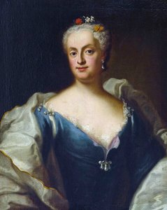 Marie-Anne de Saxe - (Marie Anne de Saxe) - Maria Anna Sophia Szászországból, Bajorország választónője (1728-1797) - George Desmarees (1697-1776). Olaj, vászon Méret : 80x64,5 cm Magángyűjtemény