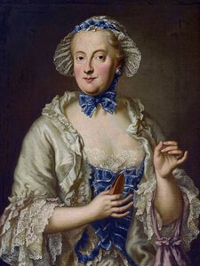 Marie-Anne de Saxe - (Marie Anne de Saxe) - Maria Anna Sophia Szászországból, Bajorország választónője (1728-1797) orsóval - George Desmarees (1697-1776). Olaj, vászon Méret: 82x61,5 cm Magángyűjtemény
