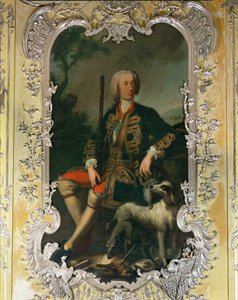 Carl Albrecht választó portréja a nymphenburgi Amalienburg kastély sárga hálószobájában ...