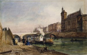 A Szajnán, Párizsban, alkotó: Georges Francois Guiaud