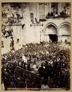 Lábmosási szertartás, Szent Sír-templom, Jeruzsálem alkotó: Georges Jeannin