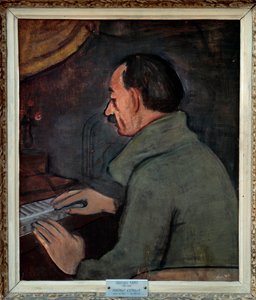 Maurice Utrillo (1883-1955) francia festő portréja. Georges Kars (1882-1955) festménye, XX. század. Olajfestmény. Méret: 0,56 X 0,47 m. Lyon. Szépművészeti Múzeum. Óvatos! Ennek a műnek a felhasználása harmadik féltől kérhető engedélyhez vagy kiegészítéshe alkotó: Georges Kars