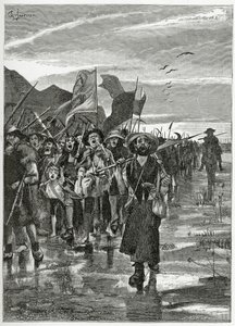 Le Torrent des rebelles – illusztráció a Han d’Islande-ből, 19. század (bw metszet)