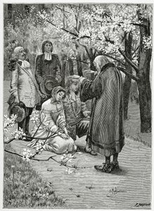 Mariage d’Ethel et d’Ordener – illusztráció a Han d’Islande-ből, 19th Century (bw metszet) alkotó: Georges Marie Rochegrosse