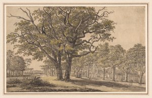 Táj recto Párizs két nézete verso, 1800-as évek első fele. alkotó: Georges Michel