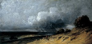 Vihar a Montmartre felett, 1763-1843 körül (olaj, papír) alkotó: Georges Michel