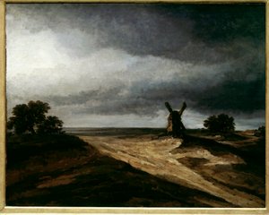 A Montmartre környéke Párizsi táj malom. Georges Michel (1763-1843) festménye 18. század V. 0,64 X 0,80 m Párizs, Musee du Louvre