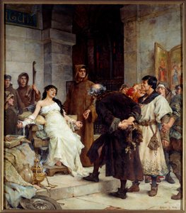 Megbélyegzés a középkorban Georges Moreau de Tours (1848-1901) festménye 1885 V. 2,6x3 m-es Musee des Beaux Arts Nantes