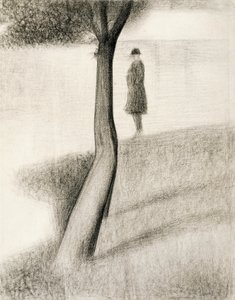 Ember állt a fa mellett; tanulmány a La Grande Jatte-ról alkotó: Georges Pierre Seurat