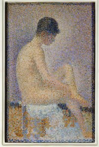 Ülő modell, profil (festmény vászonra) alkotó: Georges Pierre Seurat