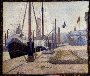 A La Maria vitorlás Honfleur kikötőjében alkotó: Georges Pierre Seurat