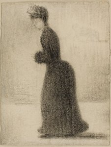 Muffos nő, 1884 körül (fekete zsírkréta papírra, kartonra fektetve) alkotó: Georges Pierre Seurat
