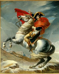 Az első konzul, Bonaparte Napóleon (1769-1821) átkelt az Alpokon a Grand Saint-Bernard hágónál 1800 májusában. Georges Rouget (1783-1869) festménye, Jacques Louis David (1748-1825) 19. századi Párizs, musee de l