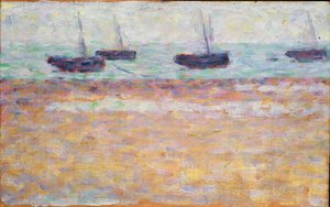 Grandcamp kikötője (négy hajó) alkotó: Georges Seurat