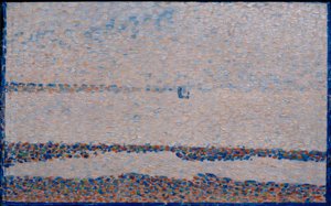 La Plage, egy hajó Gravelinesnél (Strand bei Gravelines) alkotó: Georges Seurat