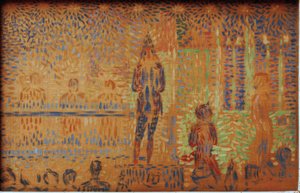 Parade de cirque – A cirkuszi felvonulás alkotó: Georges Seurat