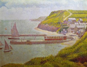 Porten-Bessin, külső kikötő, dagály (Calvados) alkotó: Georges Seurat