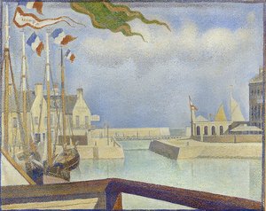 Sonntag Port-en-Bessinben (Port-en-Bessin, vasárnap). 1888 alkotó: Georges Seurat