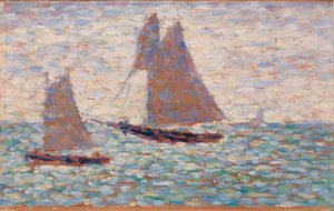 Két vitorlás a Grandcampben alkotó: Georges Seurat