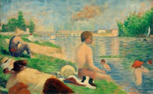 Úszás, Asnières (Badeplatz Asnières / Finale Studie) alkotó: Georges Seurat