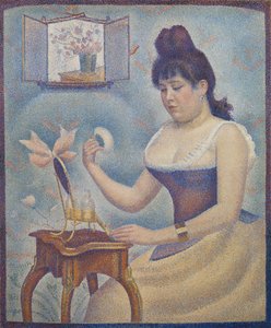 Fiatal nő púderezi magát, 1888-90 körül alkotó: Georges Seurat